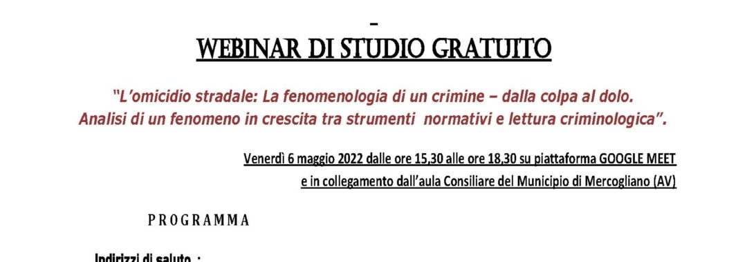 seminario omicidio stradale